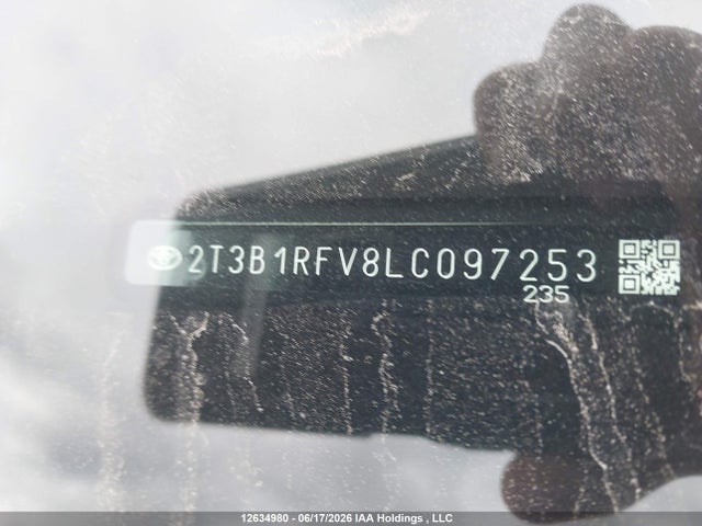 Aukcja sprzedaży 2020 Toyota Rav4 Le, vin: 2T3B1RFV8LC097253, numer aukcji: 12634980