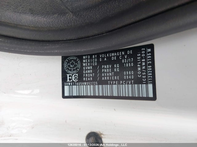 Volkswagen Golf Trendline 2017 3VW817AU5HM052725 Image 9