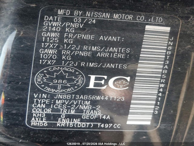 Nissan ROGUE S 2024 JN8BT3AB5RW441123 Image 9