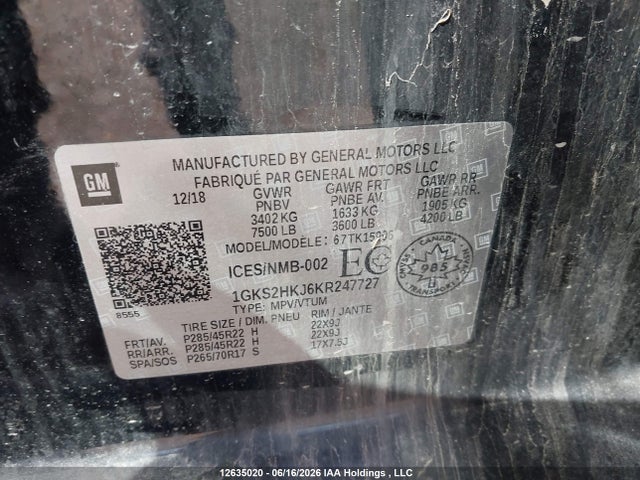 GMC YUKON XL 2019 1GKS2HKJ6KR247727 Image 18