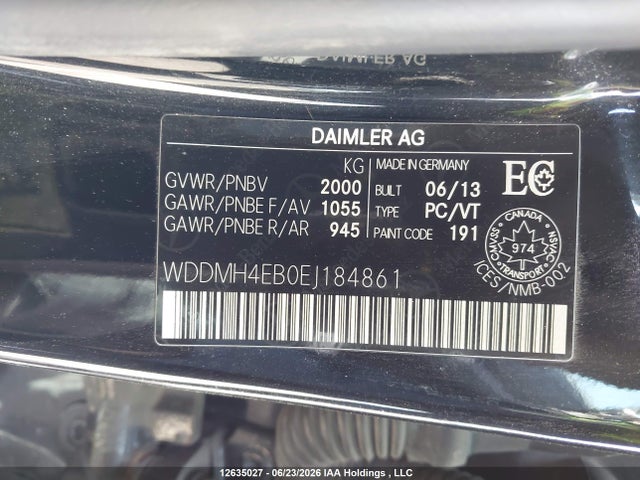 Продаж на аукціоні авто 2014 Mercedes-benz B 250 Sports Tourer, vin: WDDMH4EB0EJ184861, номер лоту: 12635027