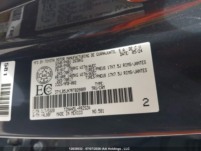 3TYLB5JN7RT028889 Toyota Tacoma Double Cab/sr5/trd Sport/trd Off Road/ltd