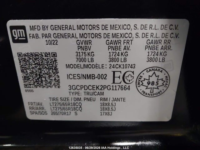 Chevrolet Silverado K1500 Trail Boss Custom 2023 3GCPDCEK2PG117664 Image 19