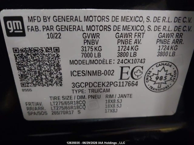 Chevrolet Silverado K1500 Trail Boss Custom 2023 3GCPDCEK2PG117664 Image 9