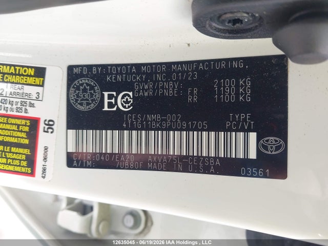 Aukcja sprzedaży 2023 Toyota Camry Se, vin: 4T1G11BK9PU091705, numer aukcji: 12635045