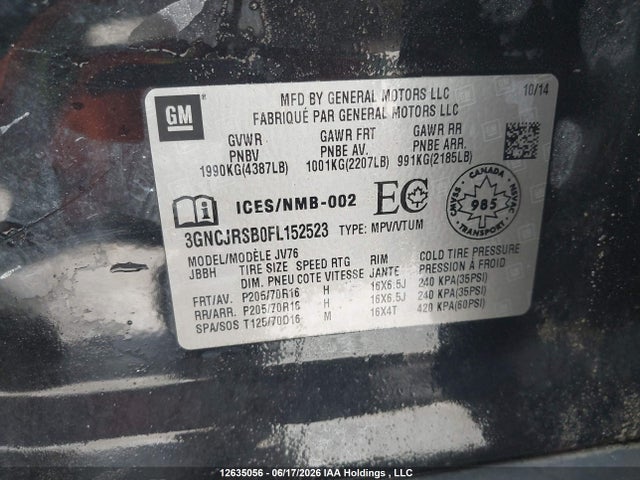 Chevrolet Trax 2015 3GNCJRSB0FL152523 Image 18