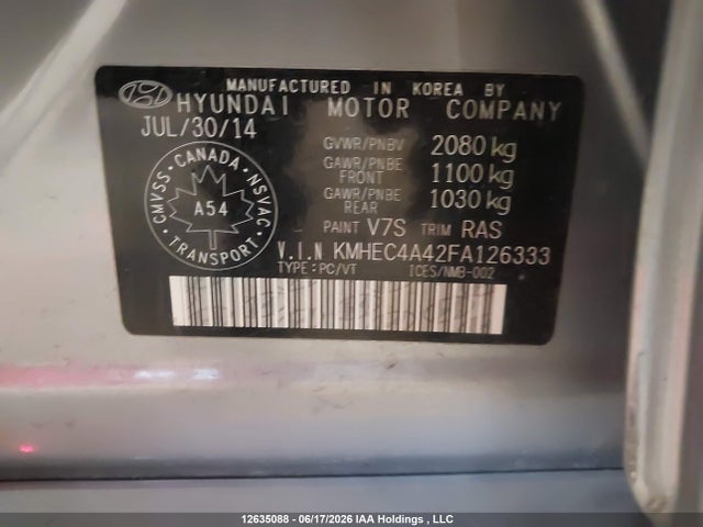 Hyundai Sonata Hybrid Limited 2015 KMHEC4A42FA126333 Image 9