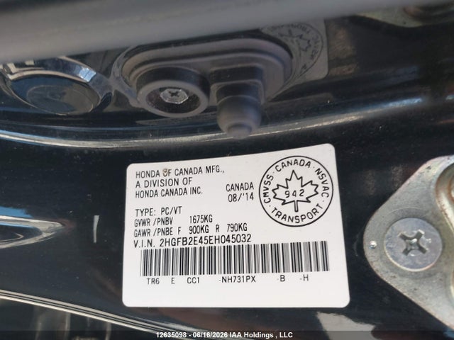 Aukcja sprzedaży 2014 Honda Civic Lx, vin: 2HGFB2E45EH045032, numer aukcji: 12635098