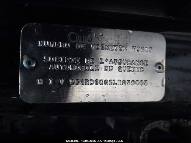 Продажа на аукционе авто 2020 Dodge Grand Caravan Sxt, vin: 2C4RDGCG6LR259003, номер лота: 12635106