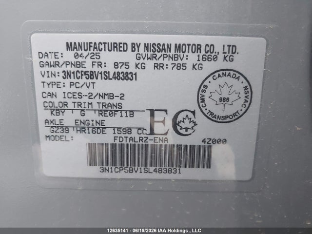 3N1CP5BV1SL483831 Nissan kicks play