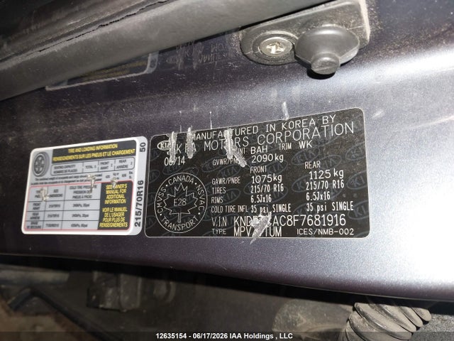 2015 Kia Sportage Lx მანქანა იყიდება აუქციონზე, vin: KNDPBCAC8F7681916, აუქციონის ნომერი: 12635154