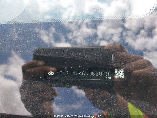 12635161 :رقم المزاد ، 4T1G11AK6NU680192 vin ، 2022 Toyota Camry Se/se Night Shade مزاد بيع
