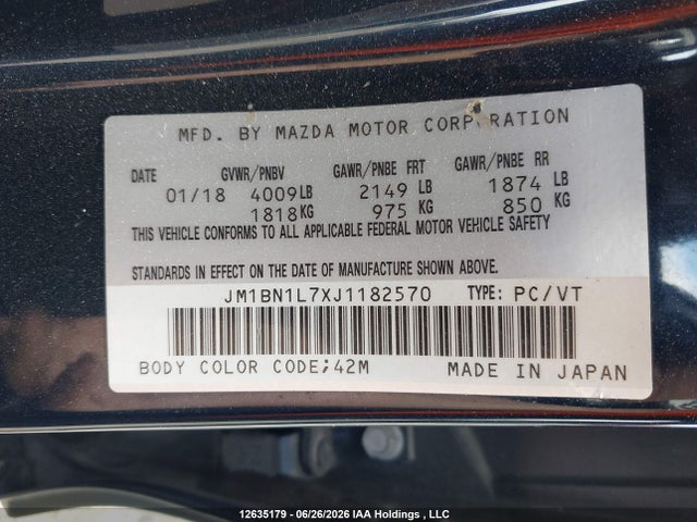 Mazda MAZDA3 2018 JM1BN1L7XJ1182570 Image 9