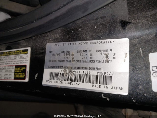 12635213 :رقم المزاد ، JM1BL1SF9A1121886 vin ، 2010 Mazda Mazda3 مزاد بيع