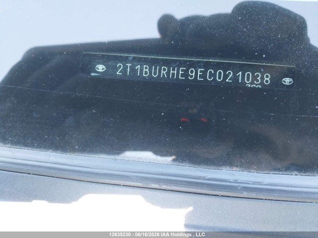 2014 Toyota Corolla L/le/le Pls/prm/s/s Pls მანქანა იყიდება აუქციონზე, vin: 2T1BURHE9EC021038, აუქციონის ნომერი: 12635230