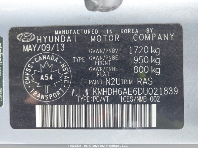 Продажа на аукционе авто 2013 Hyundai Elantra Coupe Gs/se, vin: KMHDH6AE6DU021839, номер лота: 12635234