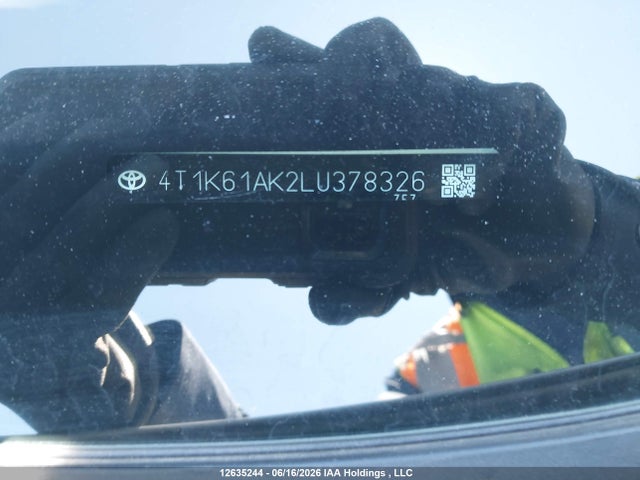 12635244 :رقم المزاد ، 4T1K61AK2LU378326 vin ، 2020 Toyota Camry Xse مزاد بيع