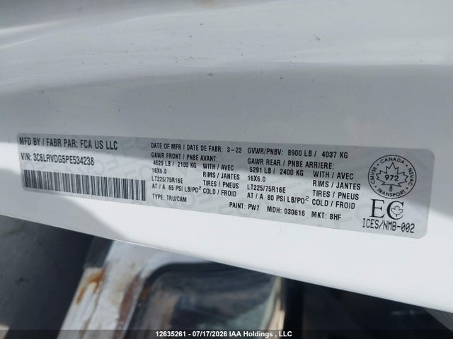 RAM Promaster 2500 2500 High 2023 3C6LRVDG5PE534238 Image 9