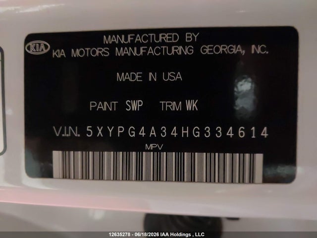 KIA Sorento 2017 5XYPG4A34HG334614 Image 18