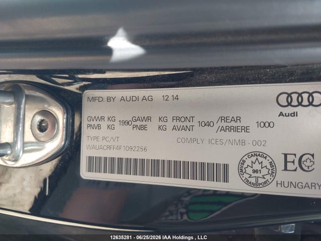 WAUACRFF4F1092256 Audi A3 1.8t Komfort