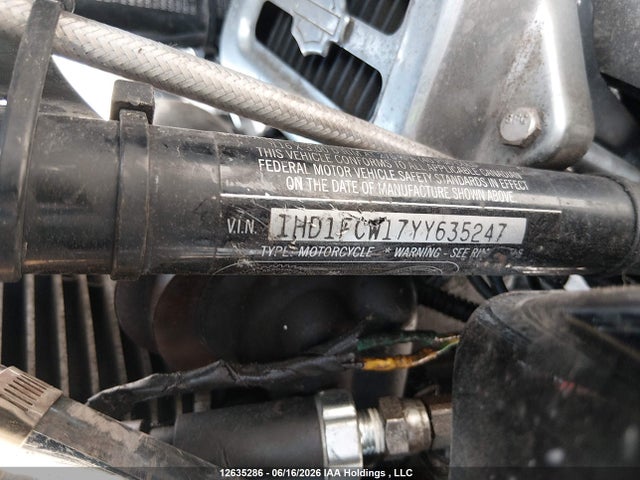 Продажа на аукционе авто 2000 Harley-davidson Flhtcui, vin: 1HD1FCW17YY635247, номер лота: 12635286