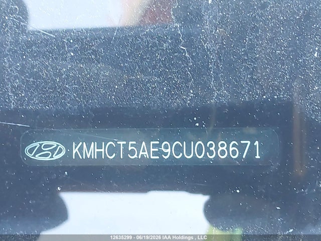 2012 Hyundai Accent Gl მანქანა იყიდება აუქციონზე, vin: KMHCT5AE9CU038671, აუქციონის ნომერი: 12635299