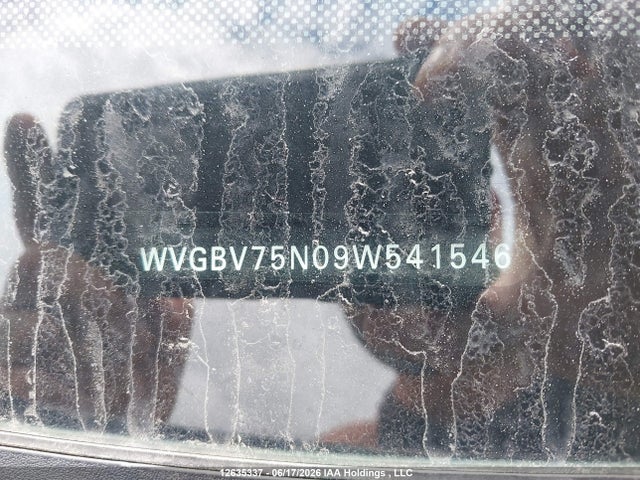 12635337 :رقم المزاد ، WVGBV75N09W541546 vin ، 2009 Volkswagen Tiguan 2.0t Comfortline/2.0t Highline/2.0t Trendline مزاد بيع