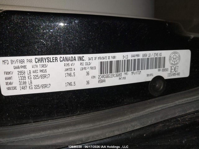 Auction sale of the 2014 Dodge Grand Caravan, vin: 2C4RDGBG1ER136083, lot number: 12635338