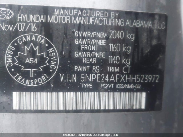 Hyundai Sonata 2017 5NPE24AFXHH523972 Image 9