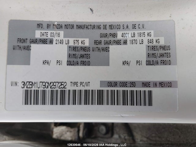 Mazda Mazda3 G/gx 2016 3MZBM1U79GM297252 Image 18