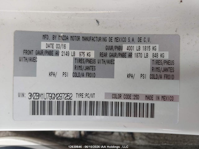 Mazda Mazda3 G/gx 2016 3MZBM1U79GM297252 Image 9