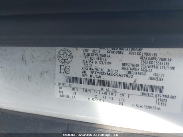 Ford Transit-250 2019 1FTYR3XM5KKA57823 Image 9