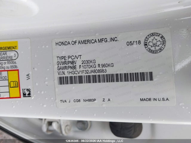 1HGCV1F32JA808983 Honda ACCORD SEDAN