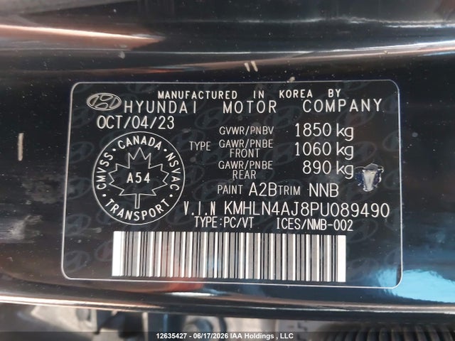 2023 Hyundai Elantra Limited მანქანა იყიდება აუქციონზე, vin: KMHLN4AJ8PU089490, აუქციონის ნომერი: 12635427