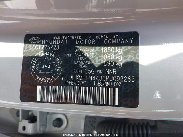 2023 Hyundai Elantra Hybrid Luxury მანქანა იყიდება აუქციონზე, vin: KMHLN4AJ1PU092263, აუქციონის ნომერი: 12635435