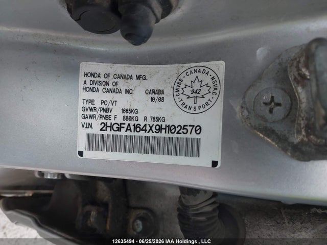 Продажа на аукционе авто 2009 Honda Civic Dx-g, vin: 2HGFA164X9H102570, номер лота: 12635494