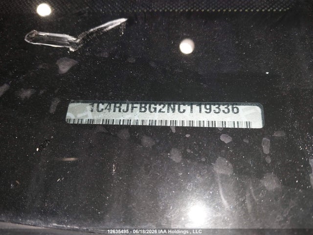 12635495 :رقم المزاد ، 1C4RJFBG2NC119336 vin ، 2022 Jeep Grand Cherokee Wk Limited X مزاد بيع