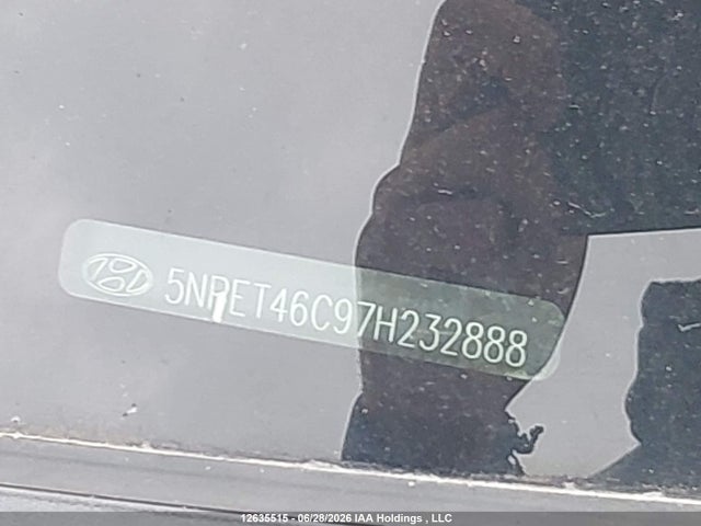 12635515 :رقم المزاد ، 5NPET46C97H232888 vin ، 2007 Hyundai Sonata Gl/gls مزاد بيع