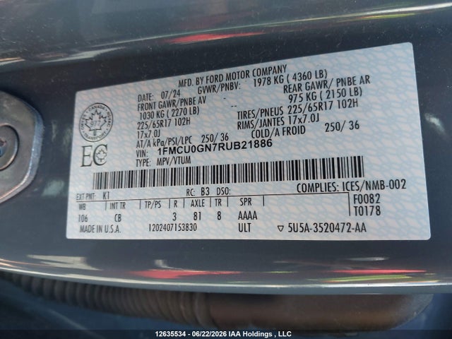 Ford Escape Active 2024 1FMCU0GN7RUB21886 Image 9