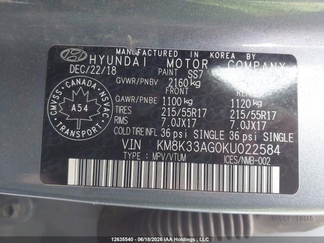 Продаж на аукціоні авто 2019 Hyundai Kona Ev Ultimate, vin: KM8K33AG0KU022584, номер лоту: 12635540