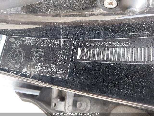 KNAFZ5A36G5635627 KIA FORTE SX