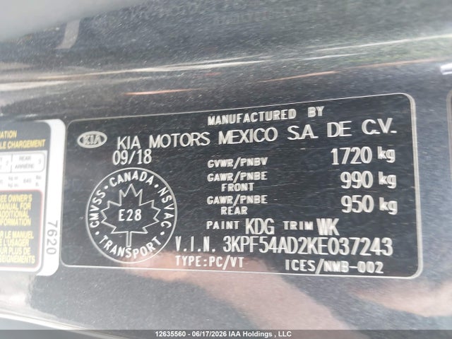 Aukcja sprzedaży 2019 Kia Forte Ex/ex Limited/ex Premium/ex+, vin: 3KPF54AD2KE037243, numer aukcji: 12635560