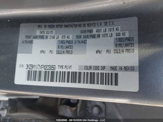 Mazda 3 TOURING 2015 3MZBM1V7XFM203859 Image 9