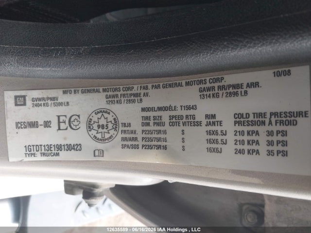 Aukcja sprzedaży 2009 Gmc Canyon Sle, vin: 1GTDT13E198130423, numer aukcji: 12635589
