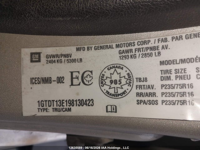 Aukcja sprzedaży 2009 Gmc Canyon Sle, vin: 1GTDT13E198130423, numer aukcji: 12635589