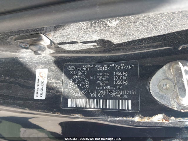 Продаж на аукціоні авто 2013 Hyundai Genesis 2.0t, vin: KMHHT6KD2DU112161, номер лоту: 12623567