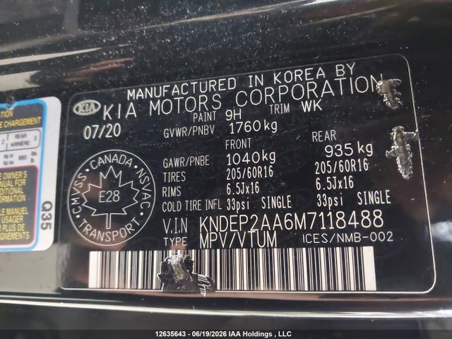 Aukcja sprzedaży 2021 Kia Seltos Lx, vin: KNDEP2AA6M7118488, numer aukcji: 12635643