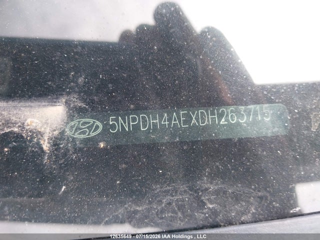 12635649 :رقم المزاد ، 5NPDH4AEXDH263715 vin ، 2013 Hyundai Elantra Gls/limited مزاد بيع