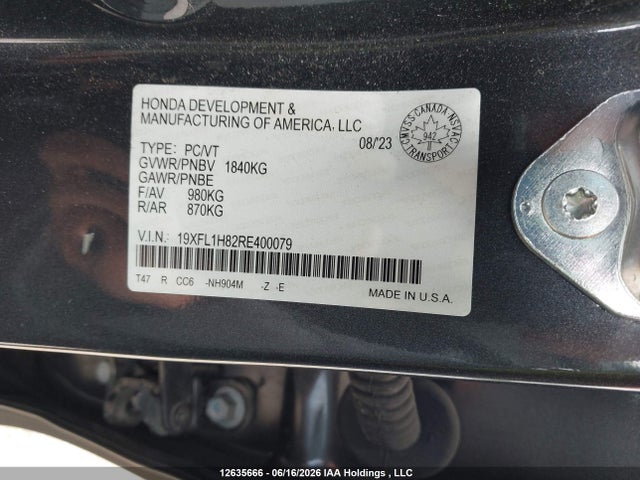 Продаж на аукціоні авто 2024 Honda Civic Sport/sport Touring, vin: 19XFL1H82RE400079, номер лоту: 12635666