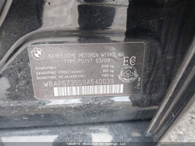 Продаж на аукціоні авто 2009 Bmw 323i, vin: WBAPG73559A640039, номер лоту: 12635713